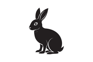 Hare silhouette vector illustration, Hare silhouette vector, Hare silhouette PNG 