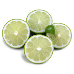sliced lime on a transparent background