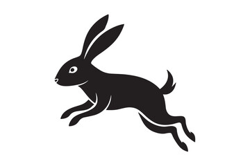 Hare silhouette vector illustration, Hare silhouette vector, Hare silhouette PNG 