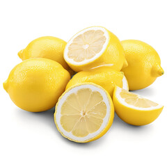 sliced lemon on a transparent background