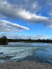 river and clouds