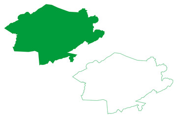 Assare municipality (Ceará state, Municipalities of Brazil, Federative Republic of Brazil) map vector illustration, scribble sketch Assaré map