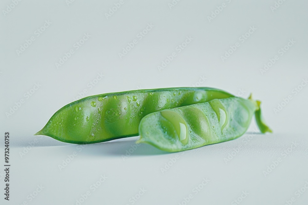 Aufkleber two peas on a white surface in a close-up shot, suitable for use in illustrations or design projects