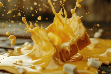 A close-up shot of a laptop keyboard with a splash of liquid on it, suitable for use in tutorials or as a placeholder for broken or damaged computer equipment