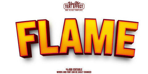 Flame editable text effect, customizable fire and heat 3d font style