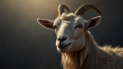 Fototapeta premium Goat image for Eid al-Adha celebration, symbolizing sacrifice.