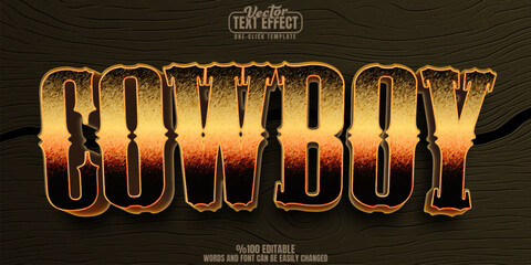 Cowboy editable text effect, customizable western and hat 3d font style