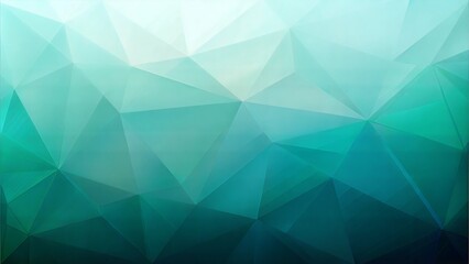 Fototapeta premium Geometric abstract background in calm mood featuring teal and turquoise low poly design with copy space