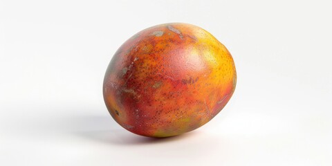 Fototapeta premium A single ripe mango sitting on a clean white surface
