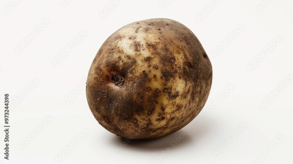 Poster A high-quality image of a potato in a close-up view, ideal for use in food-related contexts