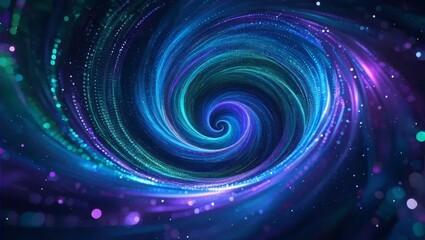 Obraz premium Futuristic Blue Cosmic Swirl Vortex in Space