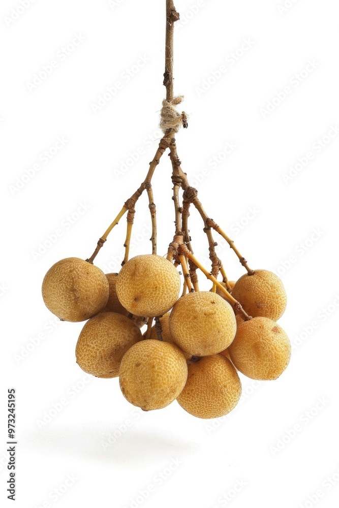 Poster A colorful display of various fruits hanging from a tree branch