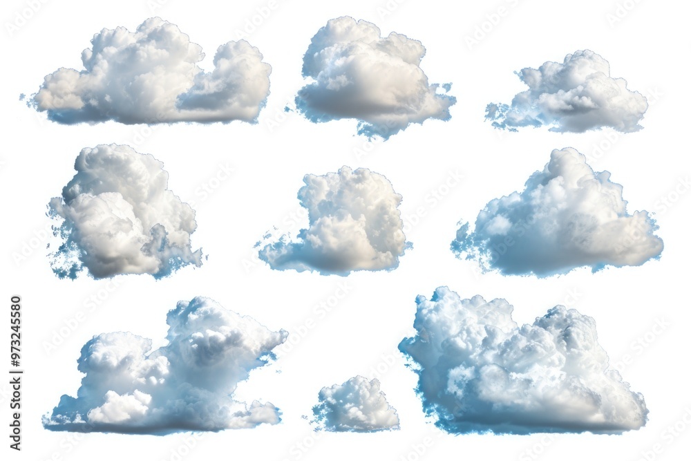 Poster a bunch of clouds floating in the air