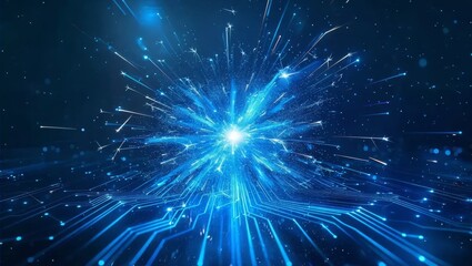 Explosive Digital Burst of Blue Light and Particles