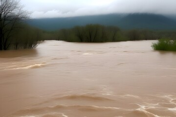 Flash Floods Isolated on White Background