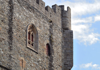 Part of the central tower of the castle in the Portuguese city of Bragan&ccedil;a