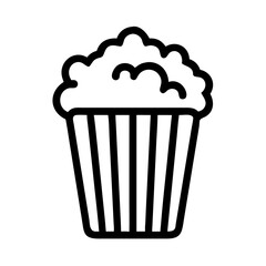 Bucket of popcorn icon, fun mood, snack illustration, simple design