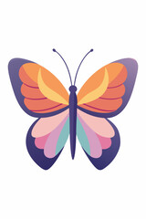 A vibrant and colorful butterfly illustration, perfect for adding a touch of nature and whimsy to your designs. This cheerful graphic is ideal for children's products, springtime projects.