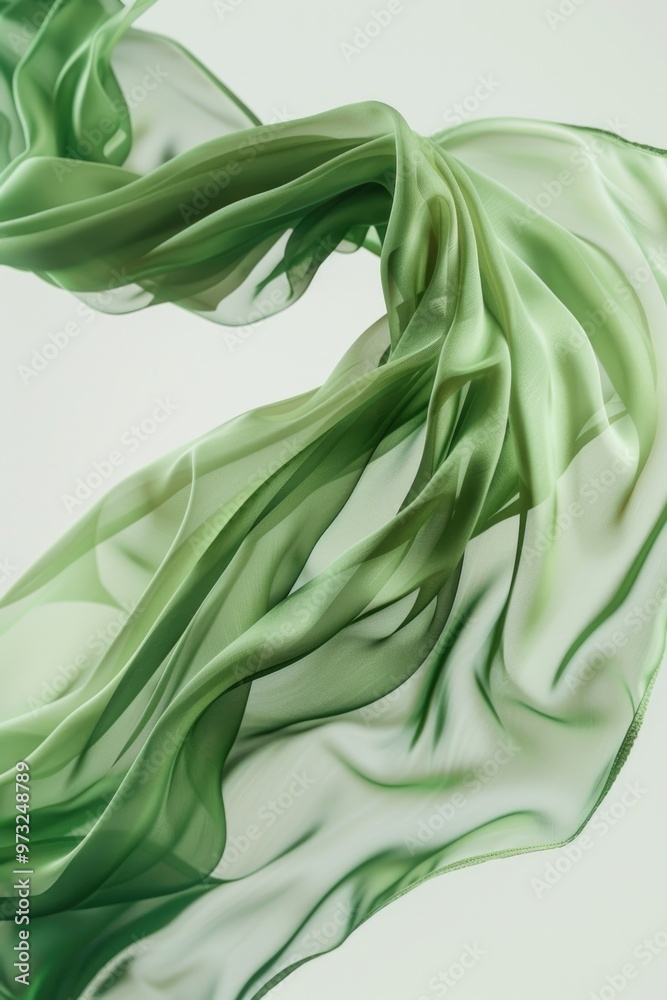 Aufkleber a detailed shot of a green fabric texture with intricate patterns and colors