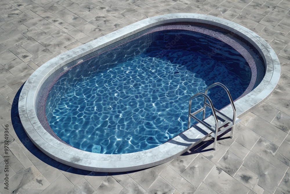 Poster Image of a pool with a ladder next to it