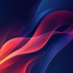 Obraz premium Vivid Red Gradient Mobile Wallpaper on Dark Blue Background with Softly Blurred Light Lines in High Definition
