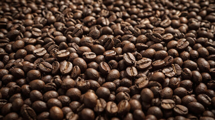 Fototapeta premium Roasted coffee beans image, coffee beans background image.