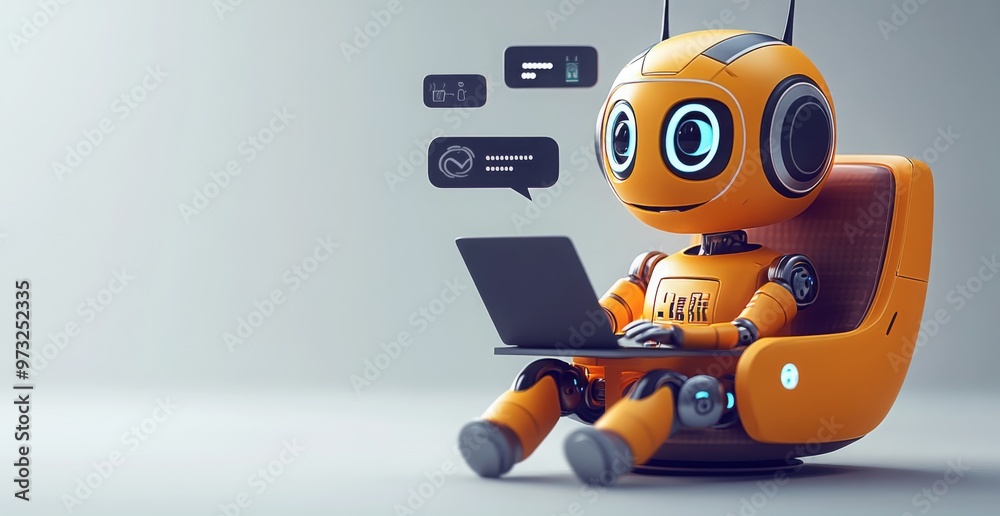 Wall mural ai chatbots working and chatting in computer