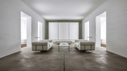 High resolution white concrete room