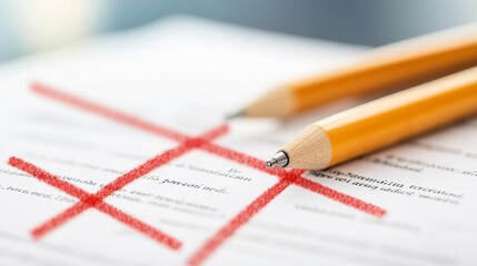 Close-up of crossed-out sections in a legal document, negotiation terms, contract revision