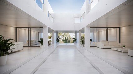 Fototapeta premium High resolution white concrete room