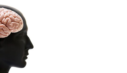 Human Brain - Concept of Intelligence, science and mind. person showing his brain, IQ, Anatomy, Male and Female, Human intelligence isolated on white background with copy space