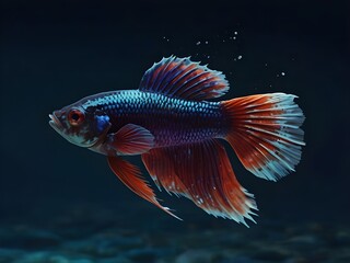 Fototapeta premium Awesome betta fish in the water AI generated