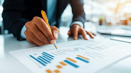 Entrepreneur marking critical points on a term sheet, negotiation terms, startup funding talks