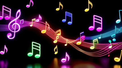 Colorful musical notes