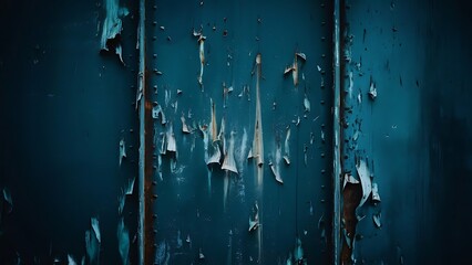 Cool dark blue grunge background of an old surface
