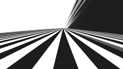 "Vanishing point background featuring speed lines in a black and white pattern, resembling traffic trails. Designed to convey motion and a running concept."