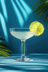 Margarita cocktail in a glass with lime