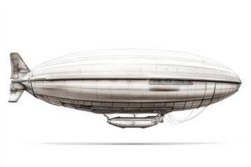 A full-length airship isolated on a white background