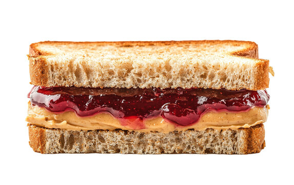 Sweet peanut butter and jelly on white background,png