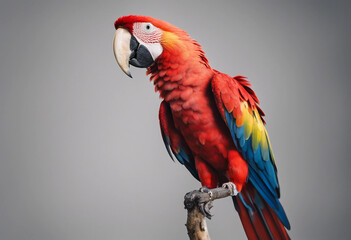 Obraz premium Full body scarlet macaw with red body