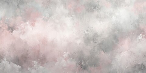 Abstract textured gradient soft pastel pink and grey background with distressed paint strokes © yuwaree