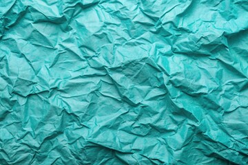 Fototapeta premium Abstract turquoise crumpled paper texture background