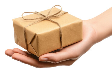 PNG Hand with a small wrapped gift