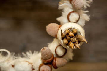 Christmas crown - handmade ornaments with raw materials