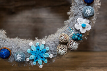 Christmas crown - handmade ornaments with raw materials