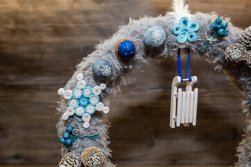 Christmas crown - handmade ornaments with raw materials
