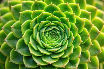 Close-up of Crassula Estagnol plant with green spiral leaves pattern