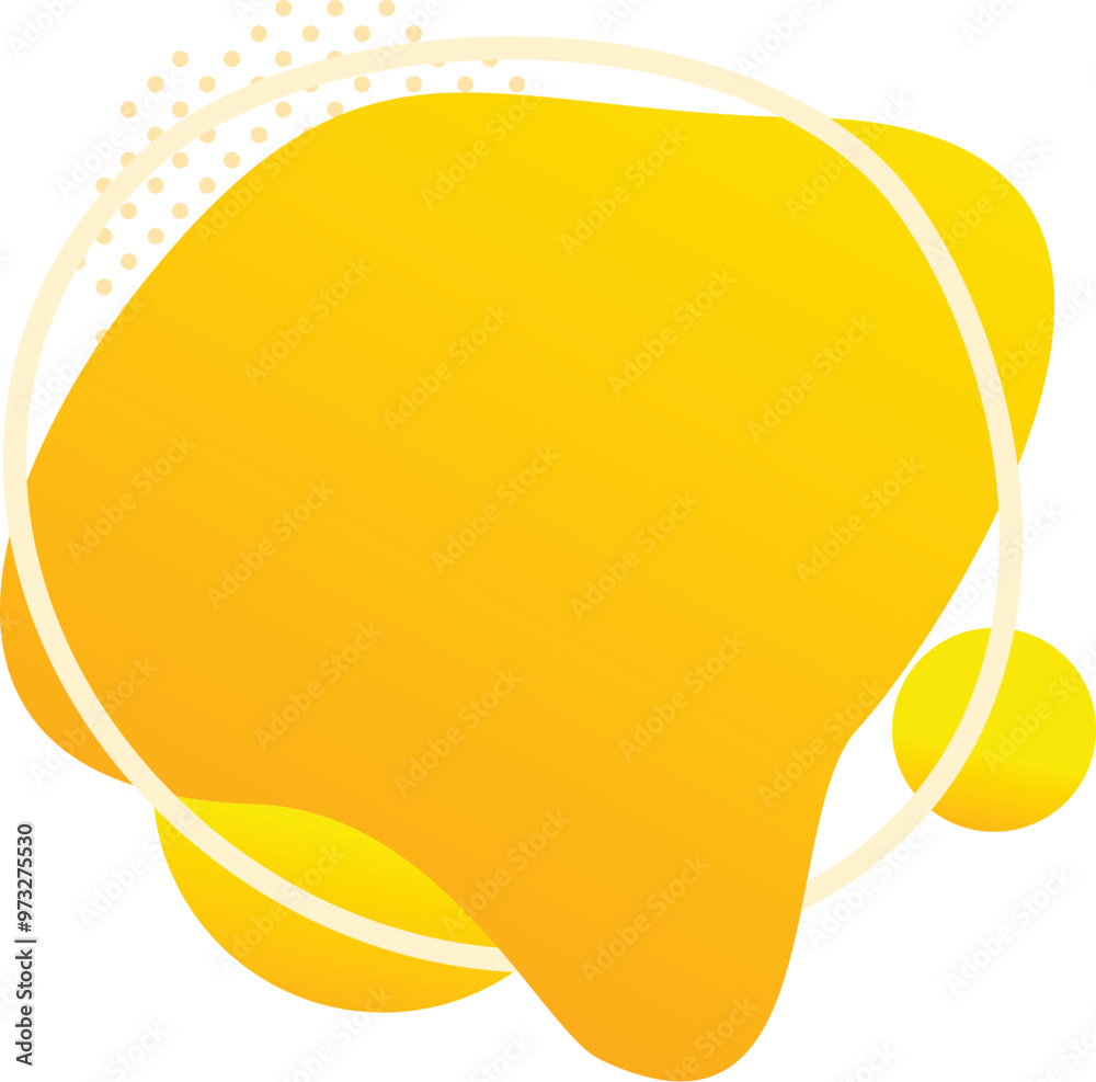Aufkleber Modern abstract graphic element with flowing yellow shape and circular frame