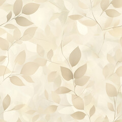 A seamless pattern of abstract beige leaves on a light background. The delicate and neutral tones are ideal for modern and minimalist designs focused on subtle elegance.