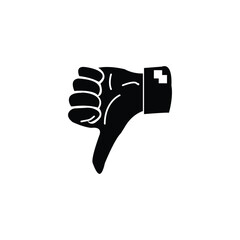 Thumbs down dislike, hate or thumbs down dislike for social networks, art icon for apps and websites. Bad choice sign. Voting. Disapproval isolated vector icon